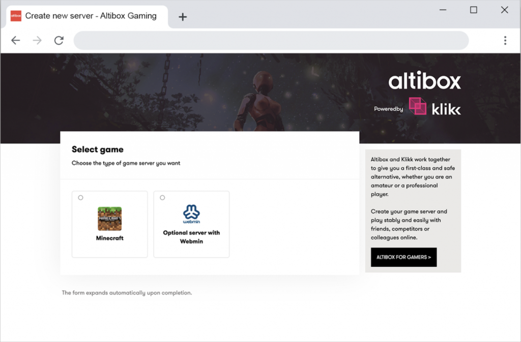 Screenshot of translated Altibox gaming page